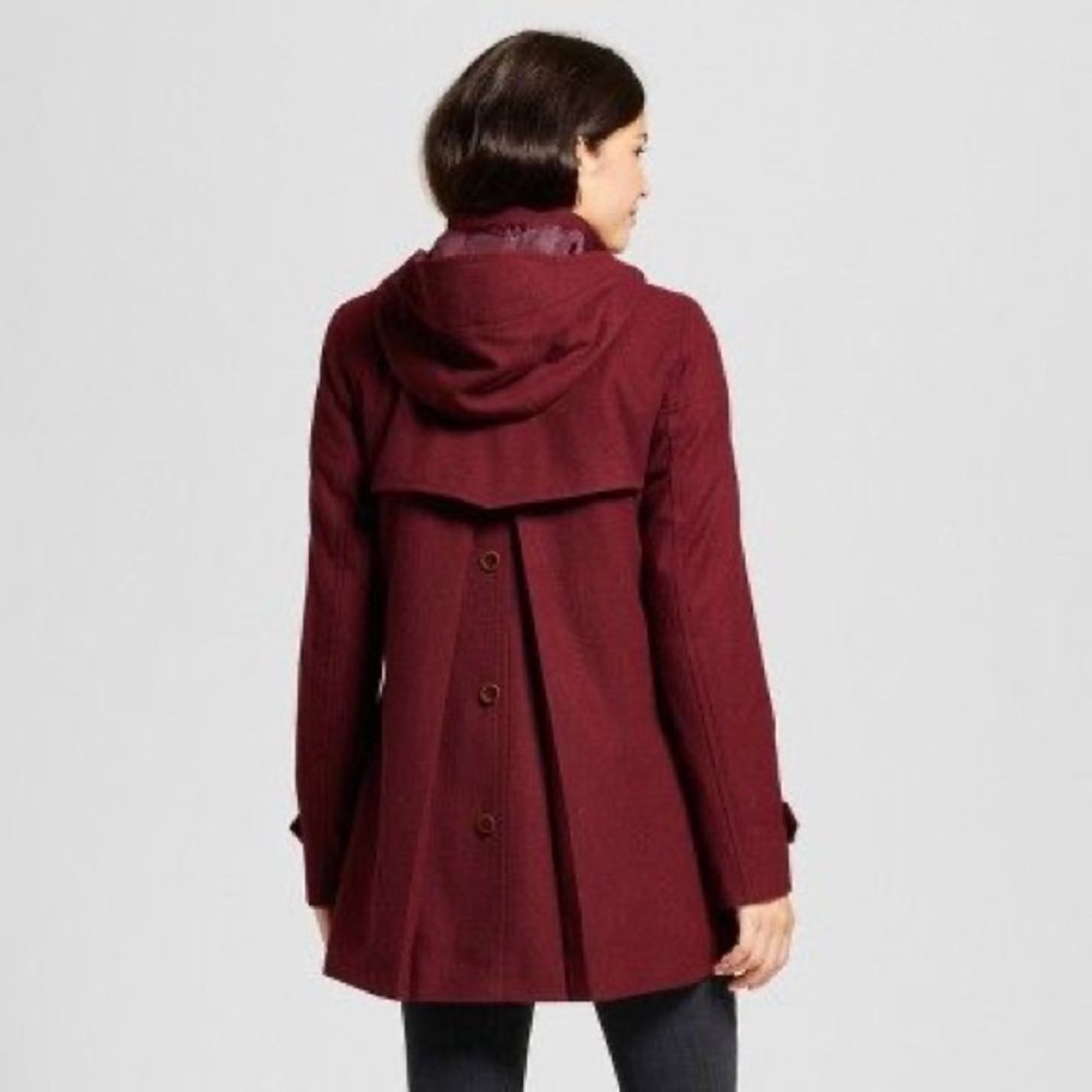 And Wednesday Wool Duffle Coat in Dark Berry
